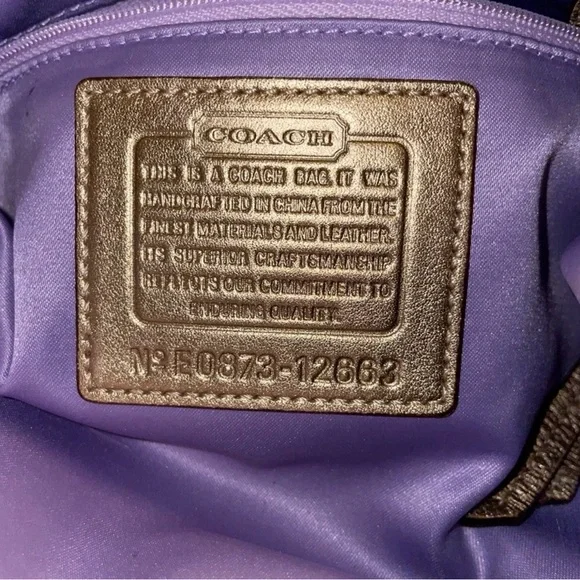 Coach Metallic Patchwork Shoulder Bag in Gold and Tan - Picture 4 of 7